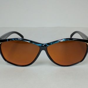 NWT True Vintage 80's Plastic Lady High Fashion Sunglasses (Black/Blue)
